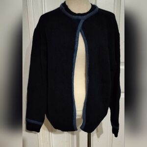 Zara Black Sweater with Blue Trim